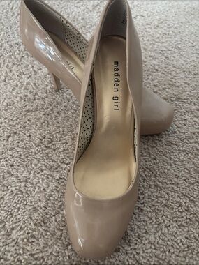 Madden Girl Patent Nude Beige High Heel Pumps